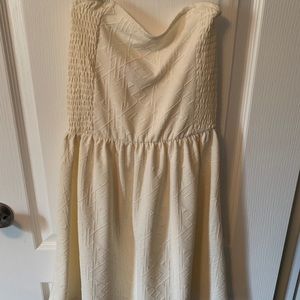 2/$20 Strapless cream mini dress